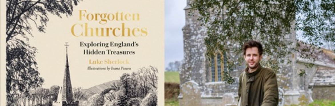 book cover with church and photograph of man standing outside an old church