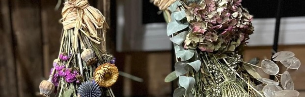 Halloween and Samhain Dried Flower Witch’s Broom