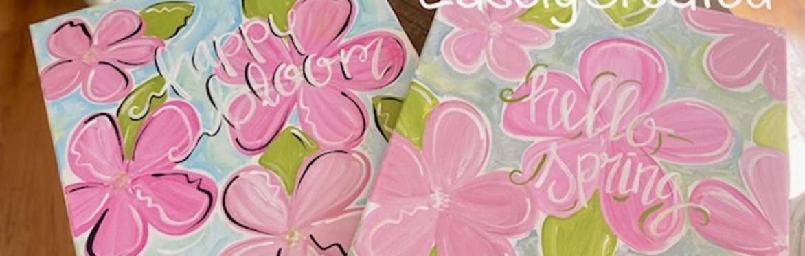 Thrifty Tuesday " Hello Spring Bloom Flower"" Canvas