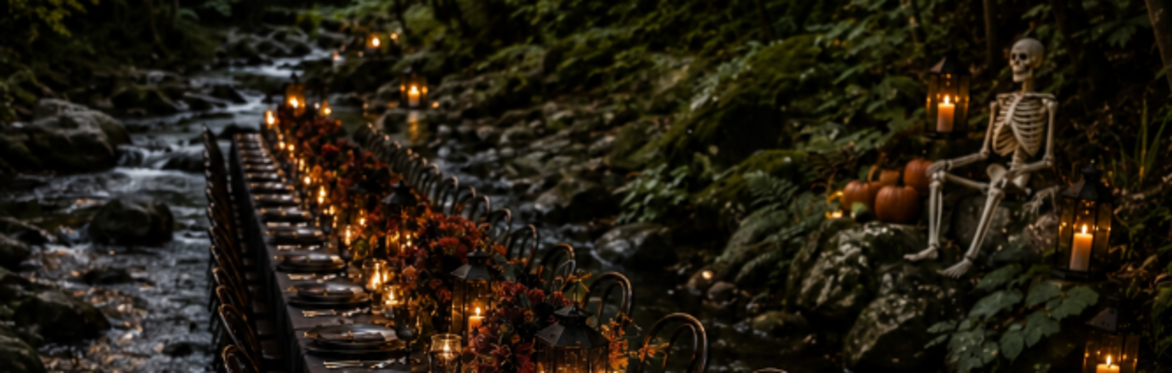 ai photo of a dinner in the creek halloween
