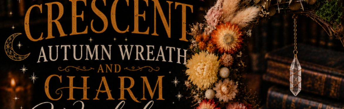 Image contains crescent autumn wreath, bracelet and cocktail