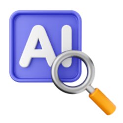 Graphic of AI being closely looked at.