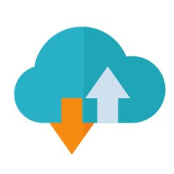 Graphic of data going to and from the Cloud