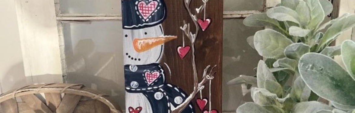 February Snowman 3ft Board Paint Class