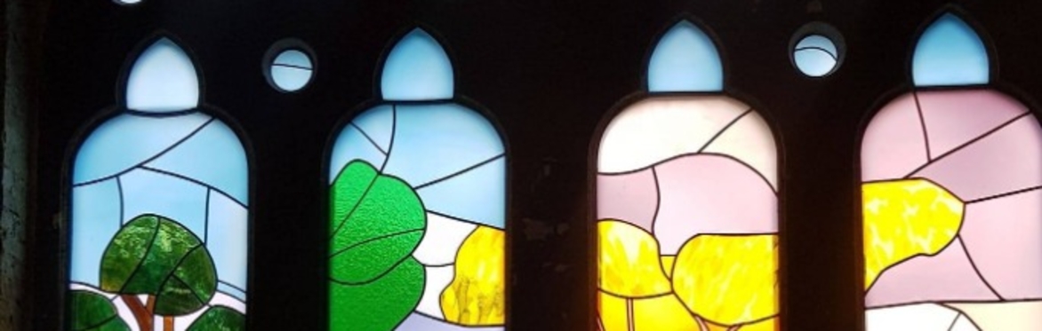 Part of stained glass window at venue