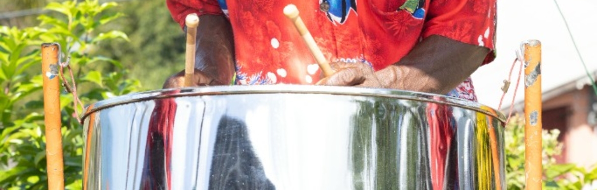 Man playing the steelpan