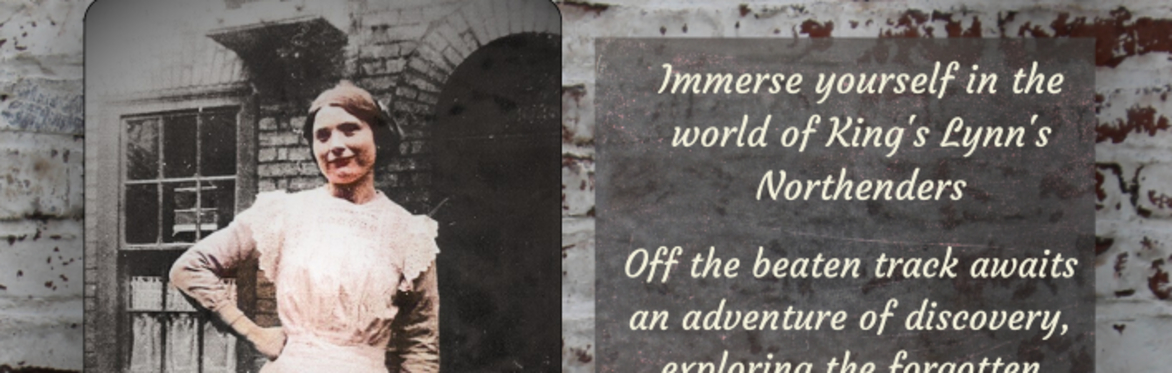 Victorian fisherfolk lady standing outside a Victorian brick built building