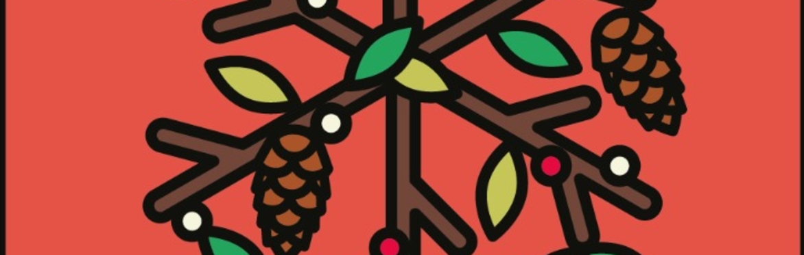 Illustration of a Christmas decoration made out of natural materials