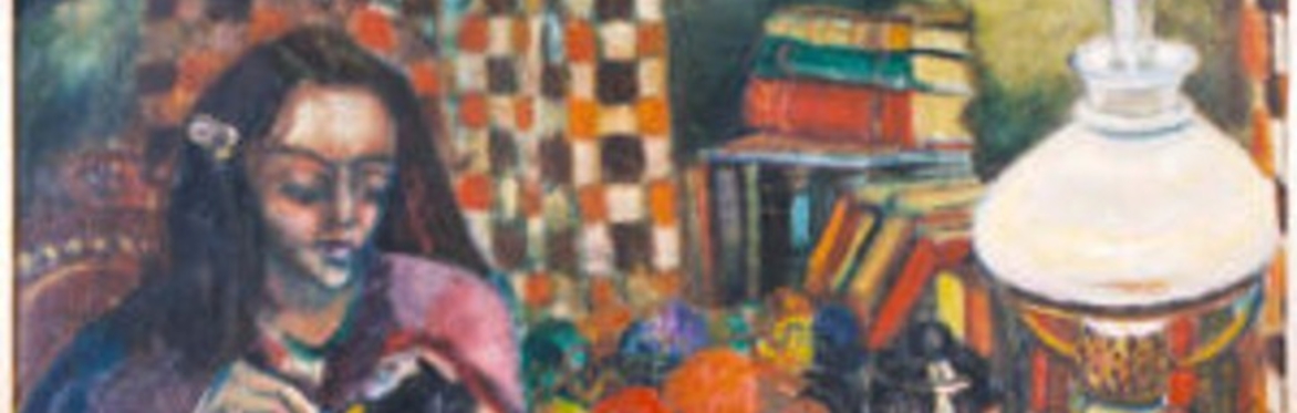 Sven Berlin - Lamplight Oil on canvas 1955 Private Collection Copy