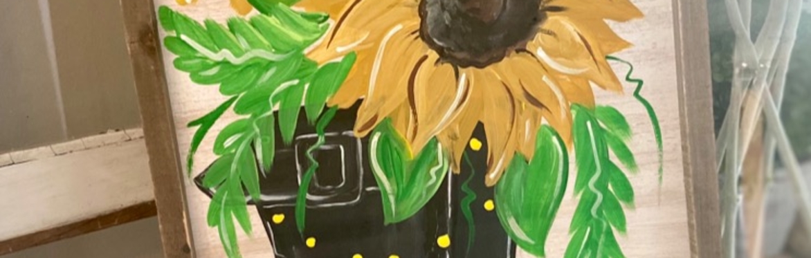 Sunflower Rainboots Paint Night