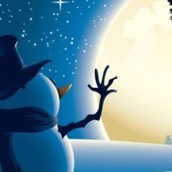 Class | Adult Paint & Sip | Snowman Waving at the Moon