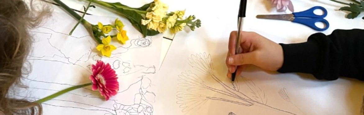 Experimental Drawing - Spring Flowers