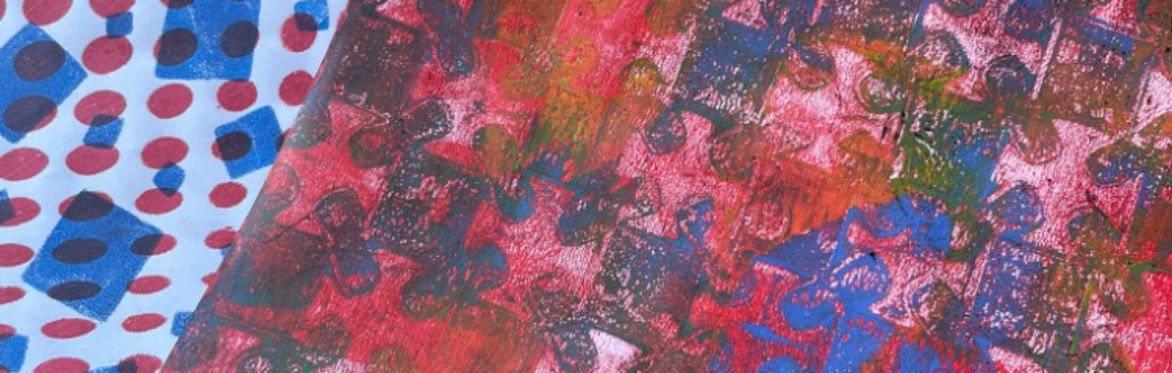 colourful gelli plate prints