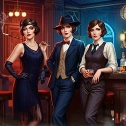 1920's Prohibition Era Dames standing at the bar in