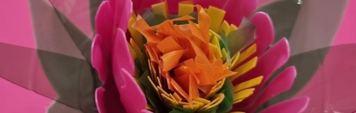 flower made from recycled plastics