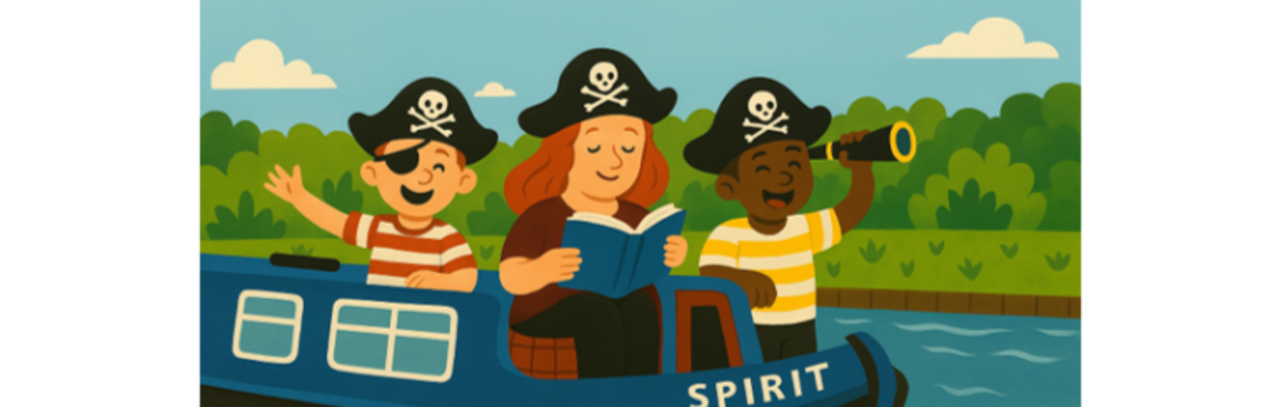 Children dressed as pirates on a boat