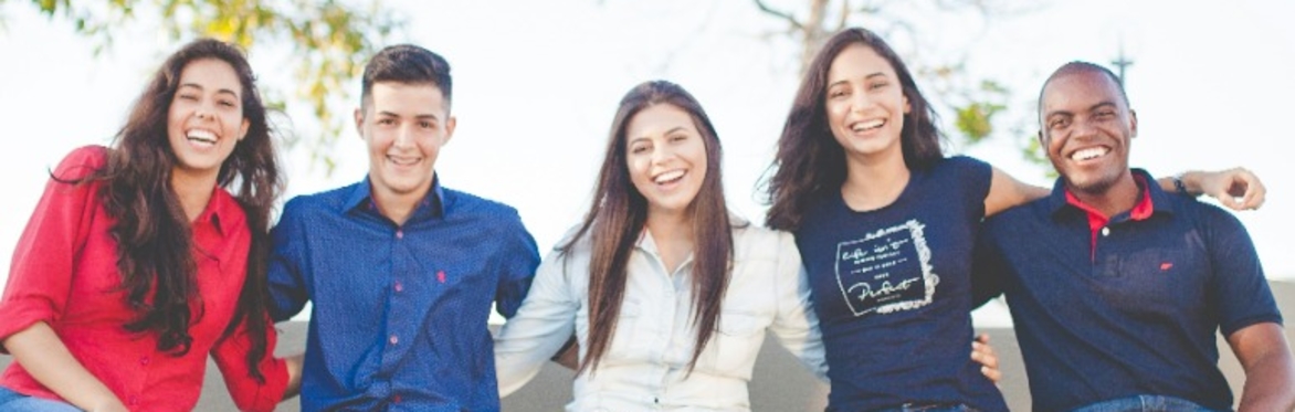 A group of smiling students