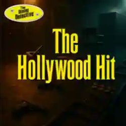 A dimly lit street scene with papers on fire near an open car trunk. Large yellow text reads A Noteworthy Crime. The Dinner Detective logo appears in the top left corner.