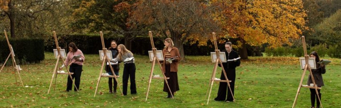 Painting outdoors, expressive landscape studies.