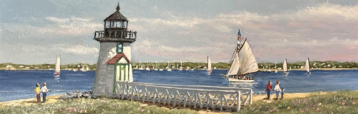 Artwork by Greg Hill depicting Brant Point.