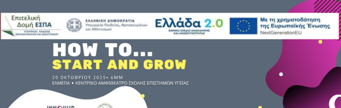 Εργαστήριο Επιχ/τητας & Καινοτομίας 2025: How to…start & grow