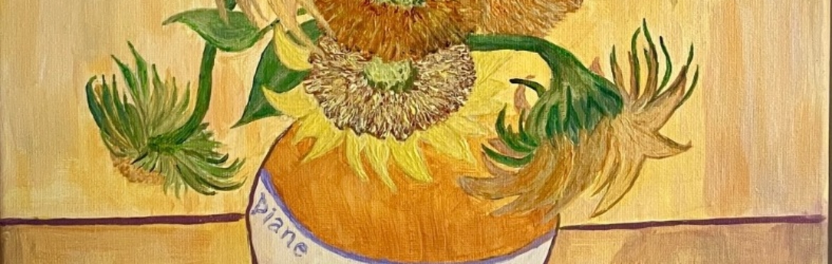A close up of a Georgia O'Keefe Painting