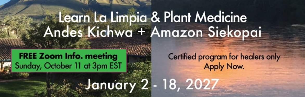 Invitation to a Free online Zoom teaching: Shamanic Healing Training with Itzhak Beery in Ecuador
