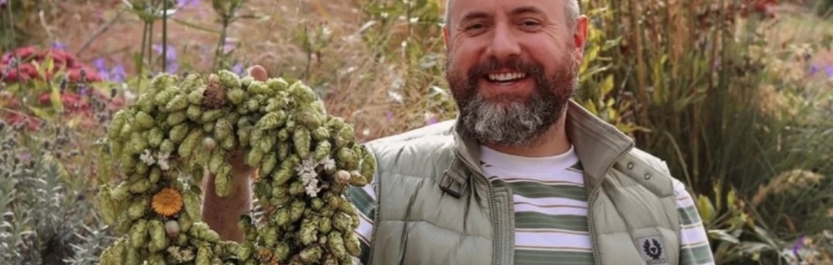 Create a fresh hop wreath