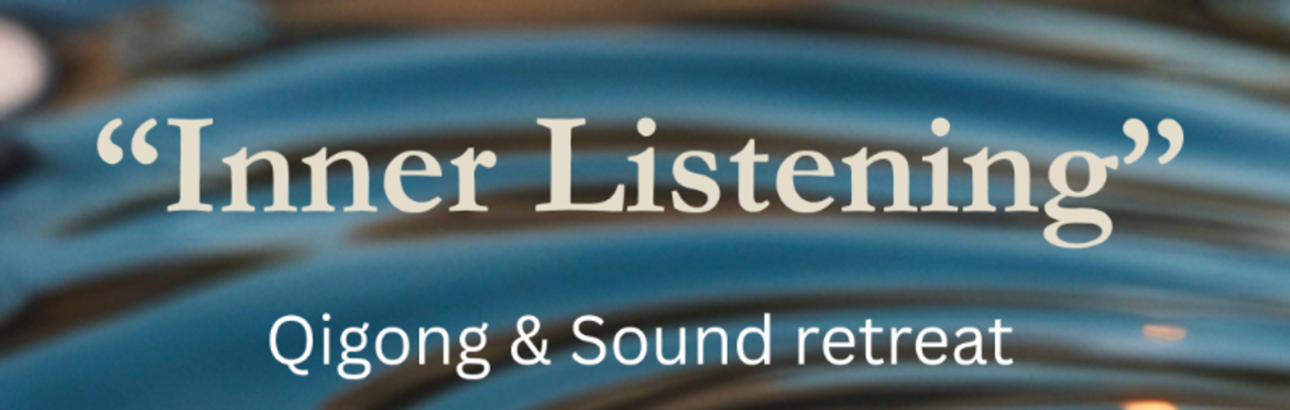 leaves falling on an autumn backgroud with title harvest inward, qigong and sound retreat