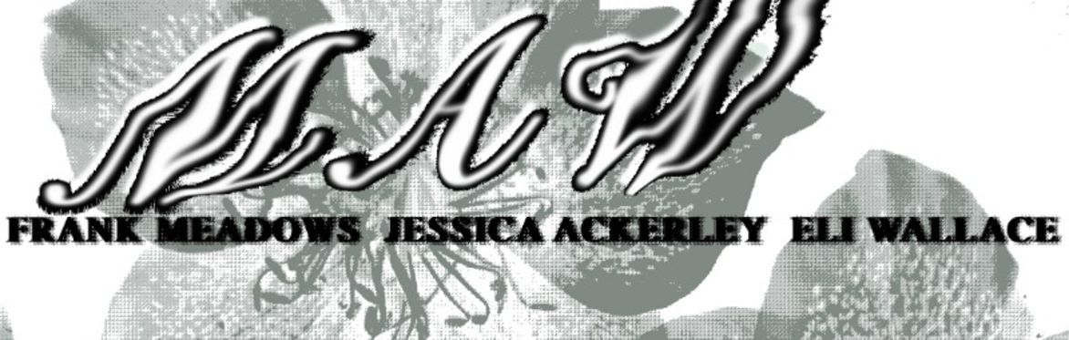 Promotional poster for a live performance presented by Art @ Tremper x Notice Recordings. The event features the experimental trio MAW—Frank Meadows (bass), Jessica Ackerley (guitar), and Eli Wallace