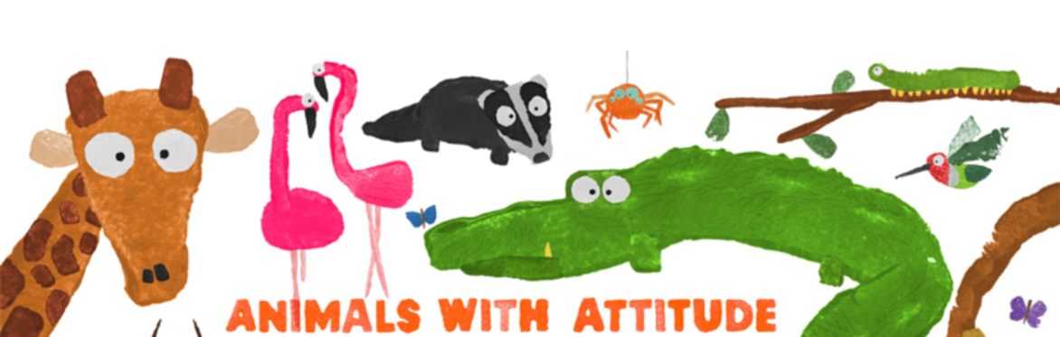 Animals with Attitude header to promote a potato-printing workshop.