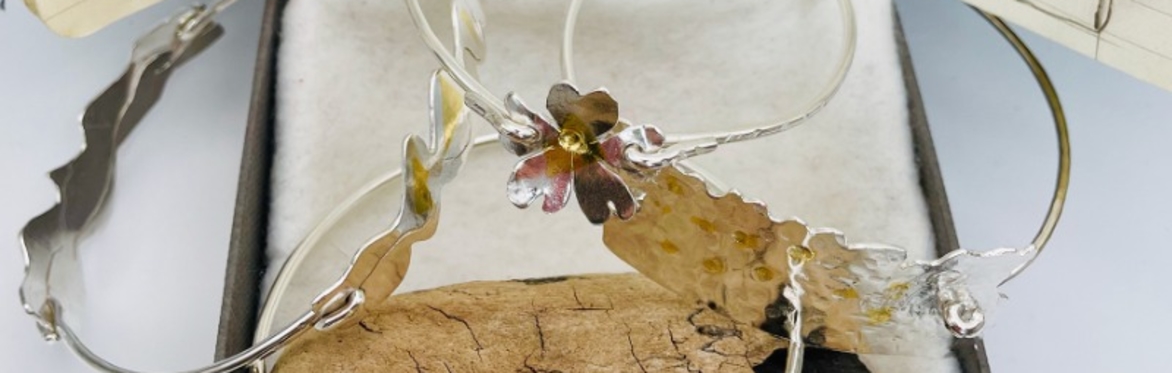 Create a Dartmoor Landscape Inspired Silver Bracelet with Gold Accents
