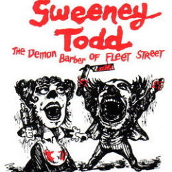 Poster for Sweeney Todd The Demon Barber of Fleet Street with two blood-soaked people