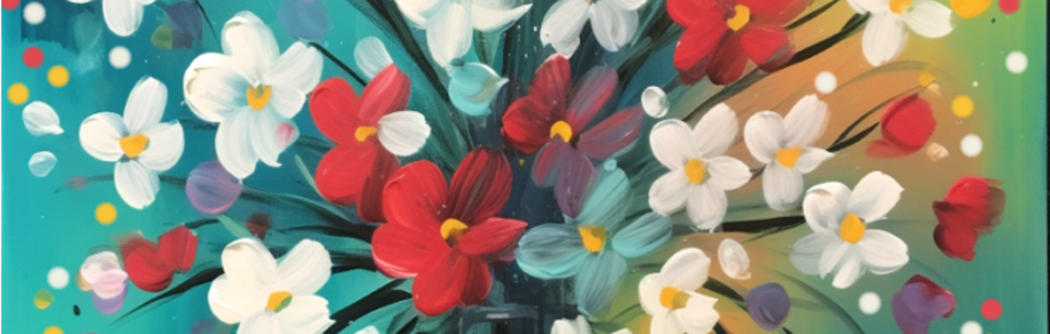 Treat Mom for $25! “Bouquet Burst!" Canvas Paint