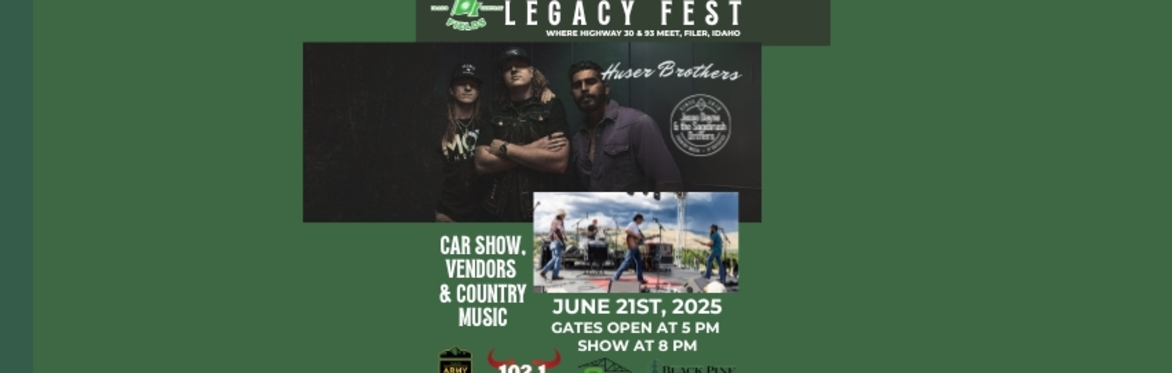 Idaho Central Legacy Fields Legacy Fest with the Huser Brothers and Jesse Dayne &  the Sagebrush Drifters