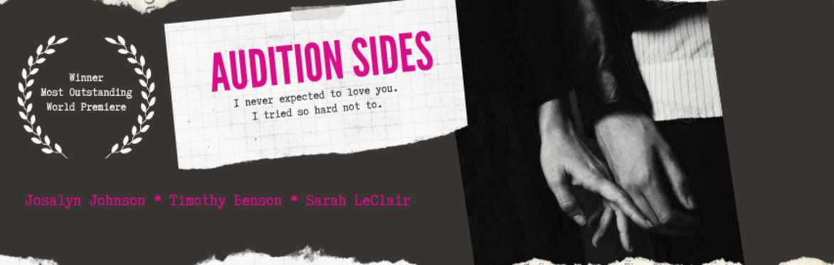 The text "Audition Sides" with a woman and man touching hands