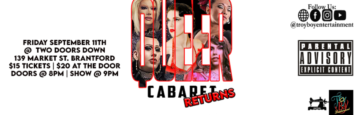 Queer Cabaret *RETURNS* - Brantford - Sept. 11th