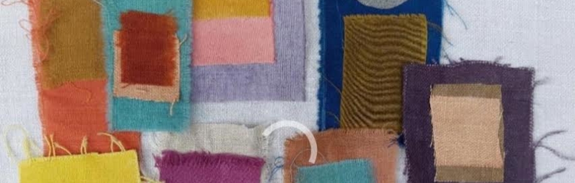 Dyed & printed postcard collage – fabric art to keep or send