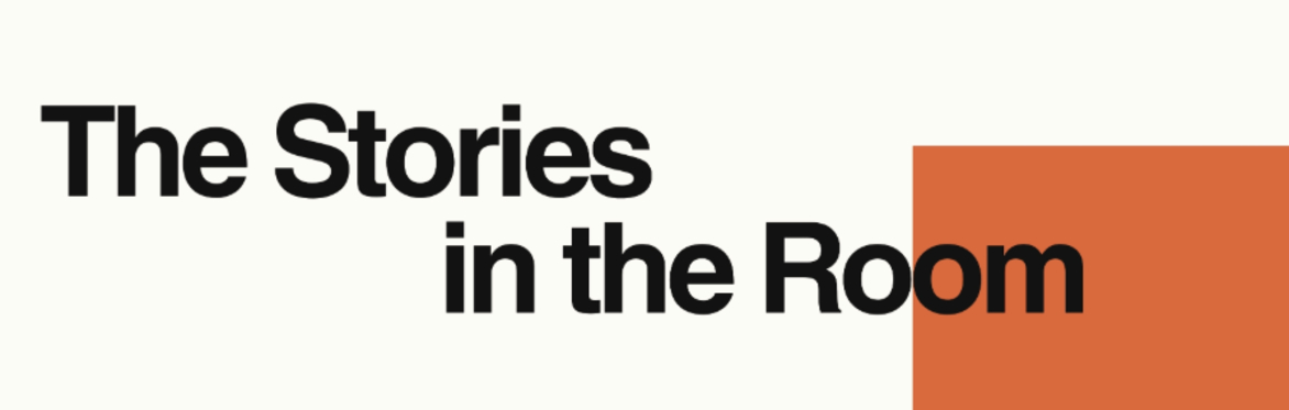 An event asset for the APA x 'With Not For' event. Black text reads "The Stories in the room"