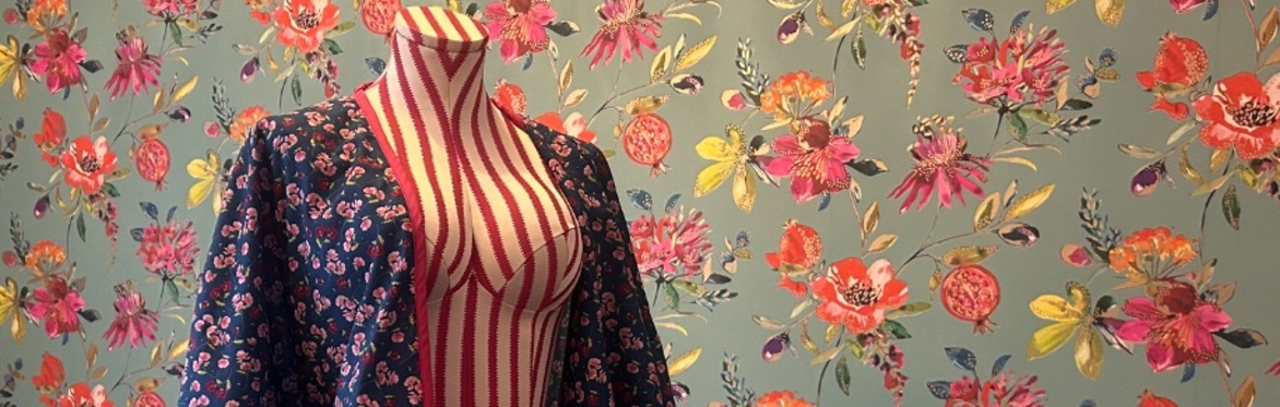A floral kimono on a mannequin