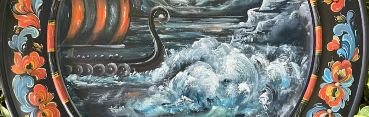 Telemark Rosemaling and Viking landscape 16" Plate- two day class, November 17th and 19th, 2026