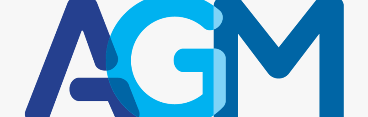 AGM in blue capitals