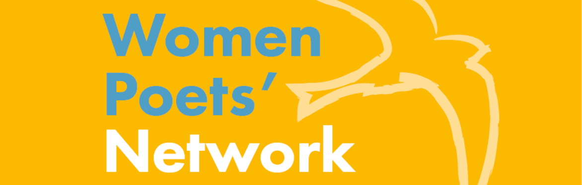 Women Poets' Network logo - blue, yellow and white