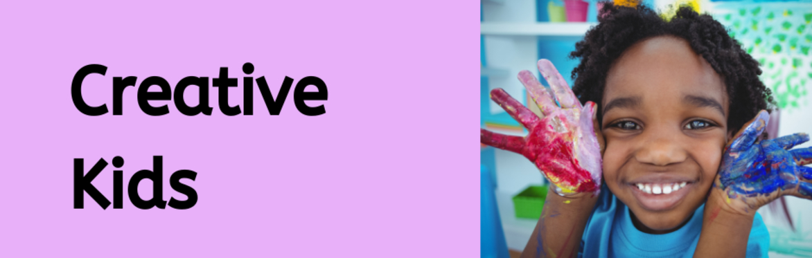 Class Name and Photo of kid with paint on hands