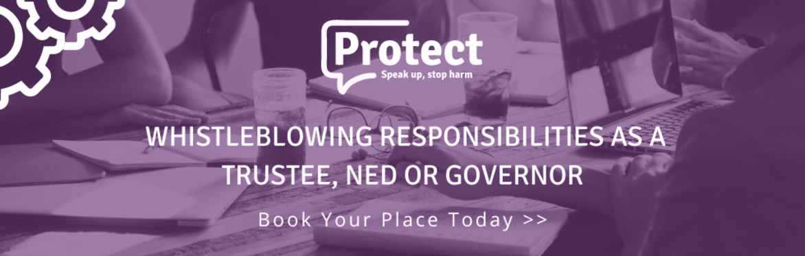 Whistleblowing Responsibilities as a Trustee, NED or Governor