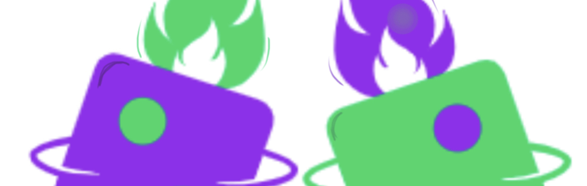 Pair of dice, purple and green