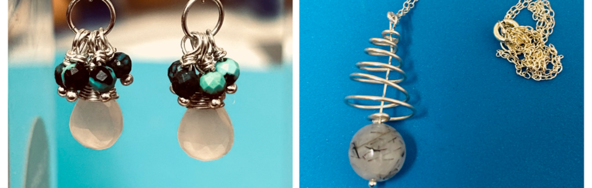 Examples of jewellery made in workshop