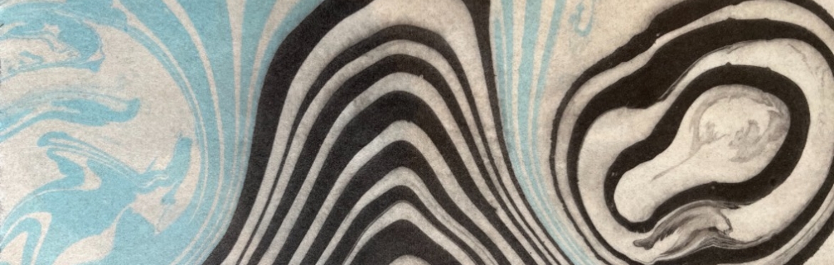 Made in east lothian workshop image swirling marbled ink suminagashi mindful marbling