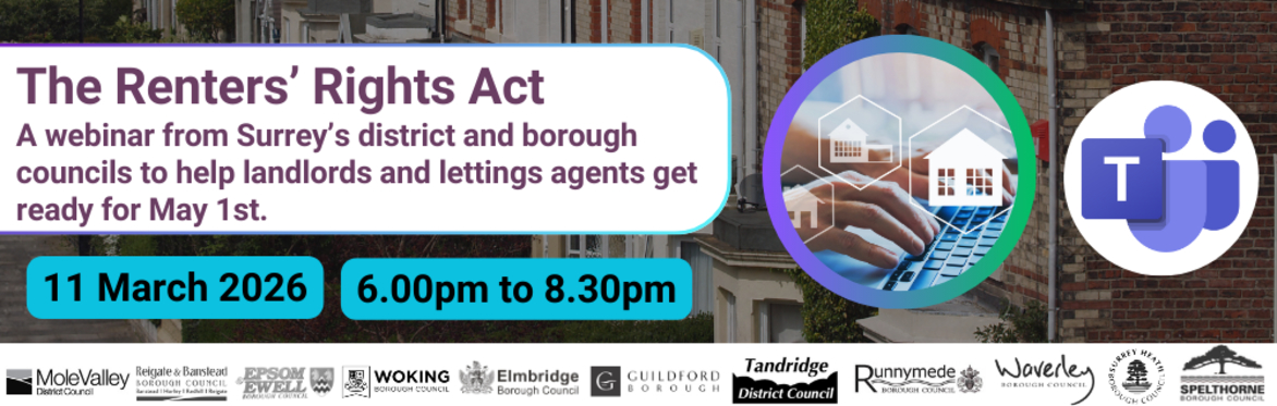 A long graphic advertising a special webinar for landlords operating in Surrey