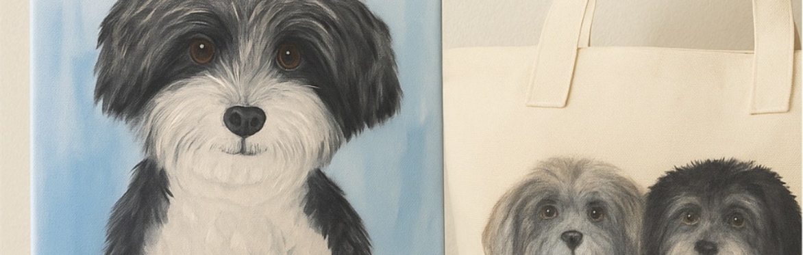 PAINT YOUR PET ON TOTE BAG OR 12x12 CANVAS